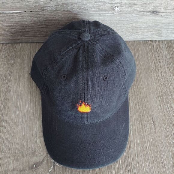 OTTO Black FireĀ š„āEmoji Curved Bill Baseball Cap Dad Hat OneāSize - Picture 2 of 6
